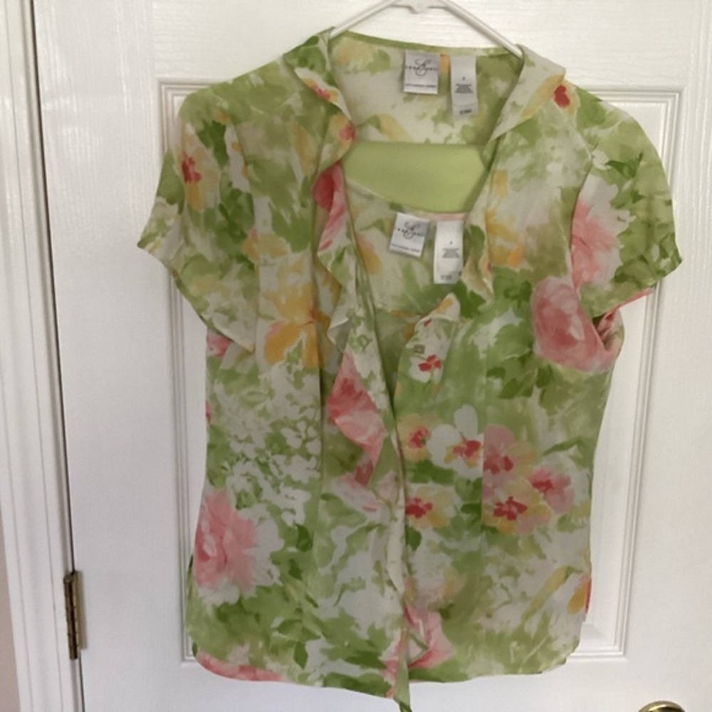 Emma James Floral 2 Piece Set - Pink, Green, Yellow